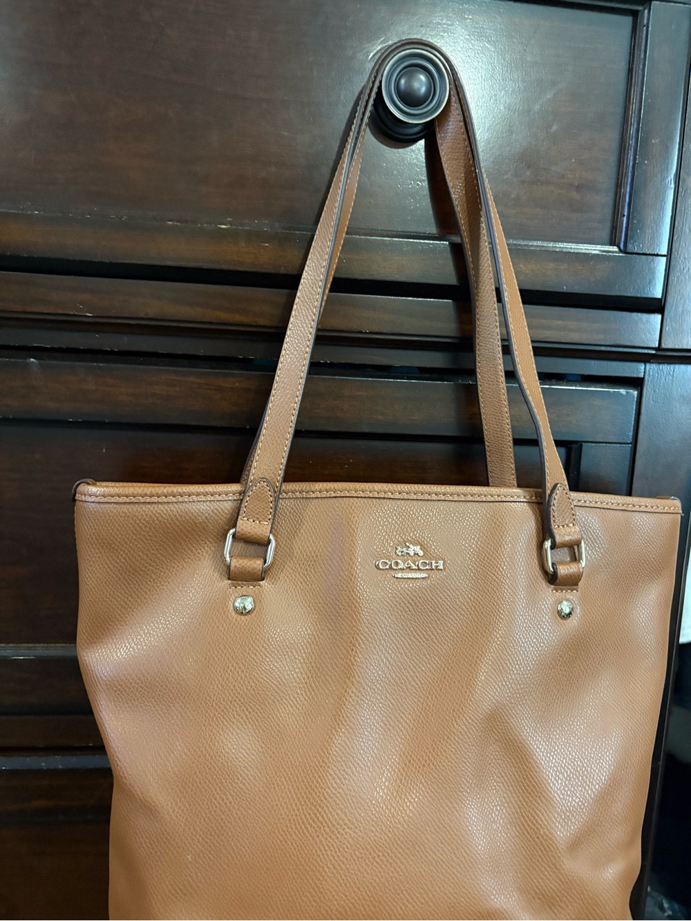 Coach Brown Pebbled Leather Gallery Tote